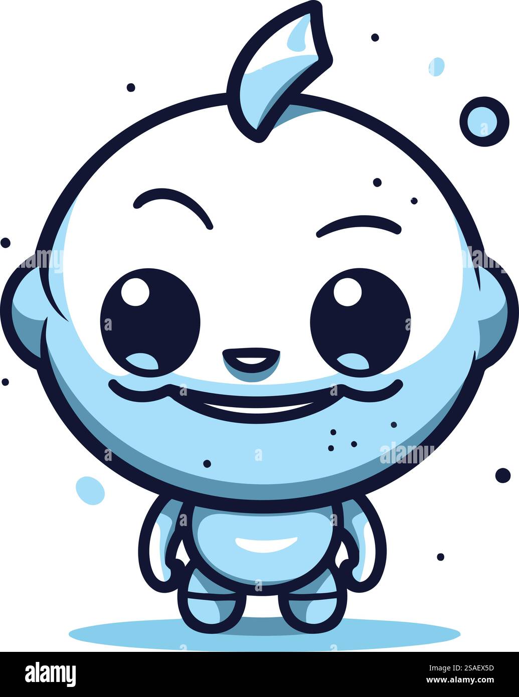 Mignon Baby Boy Cartoon Mascot personnage Illustration vectorielle. Illustration de Vecteur