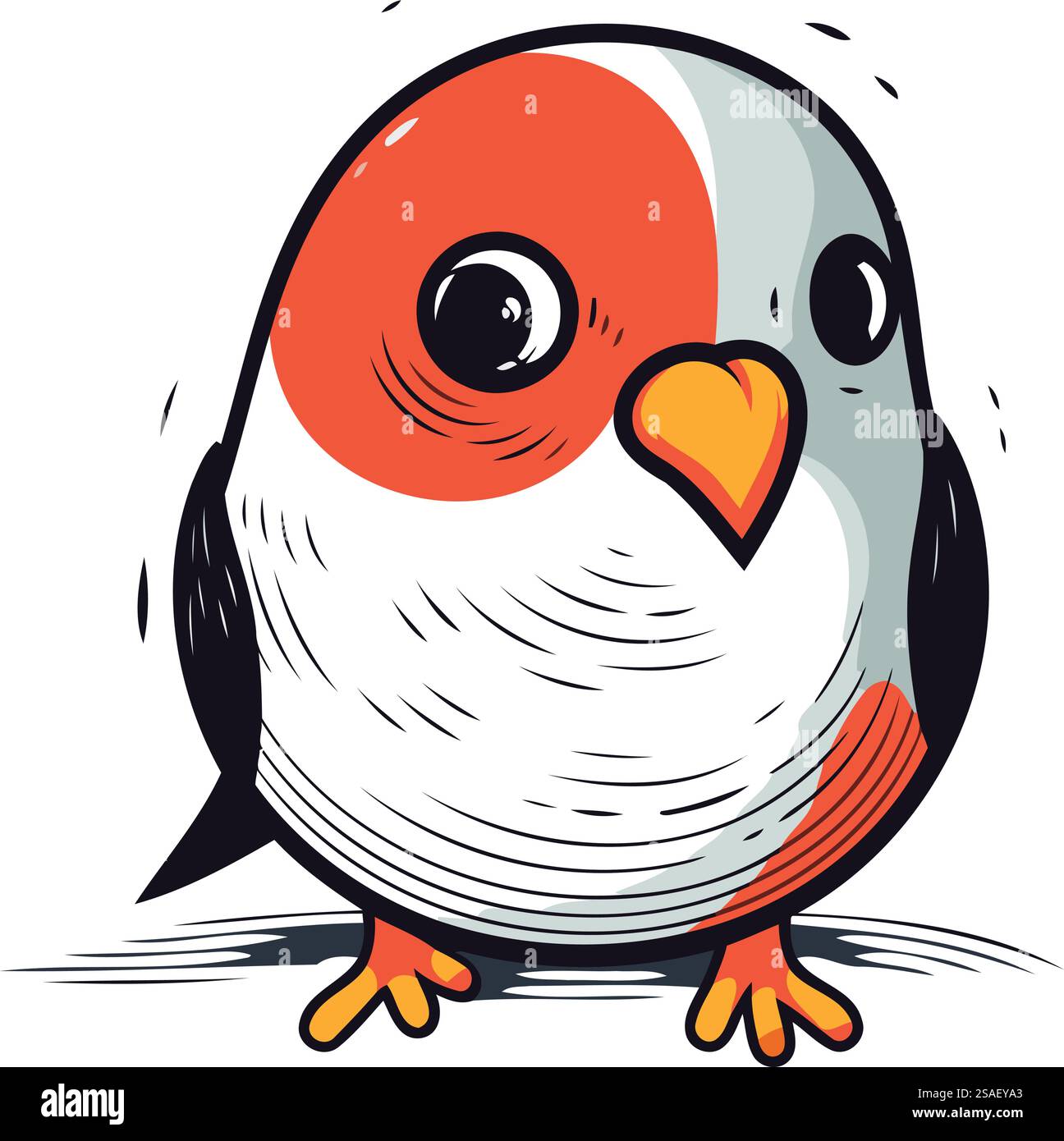 Illustration vectorielle d'un cardinal couronné rouge mignon de dessin animé. Illustration de Vecteur