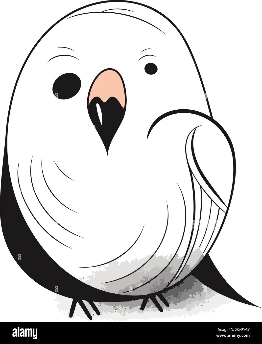 Illustration d'un chouette blanc de dessin animé mignon sur un fond blanc. Illustration de Vecteur