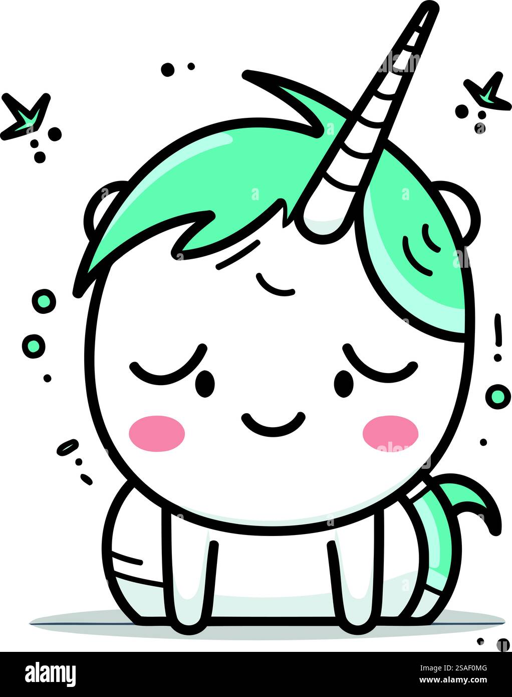 Jolie licorne. Illustration vectorielle. Style dessin animé. Isolé sur fond blanc. Illustration de Vecteur