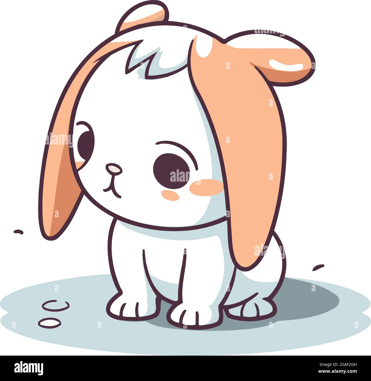Mignon lapin de dessin animé. Illustration vectorielle d'un lapin de dessin animé mignon. Illustration de Vecteur