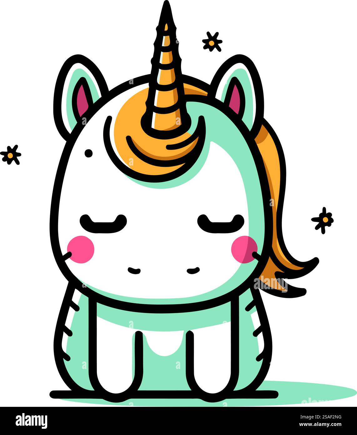 Jolie licorne. Illustration vectorielle dans le style plat. Isolé sur fond blanc. Illustration de Vecteur