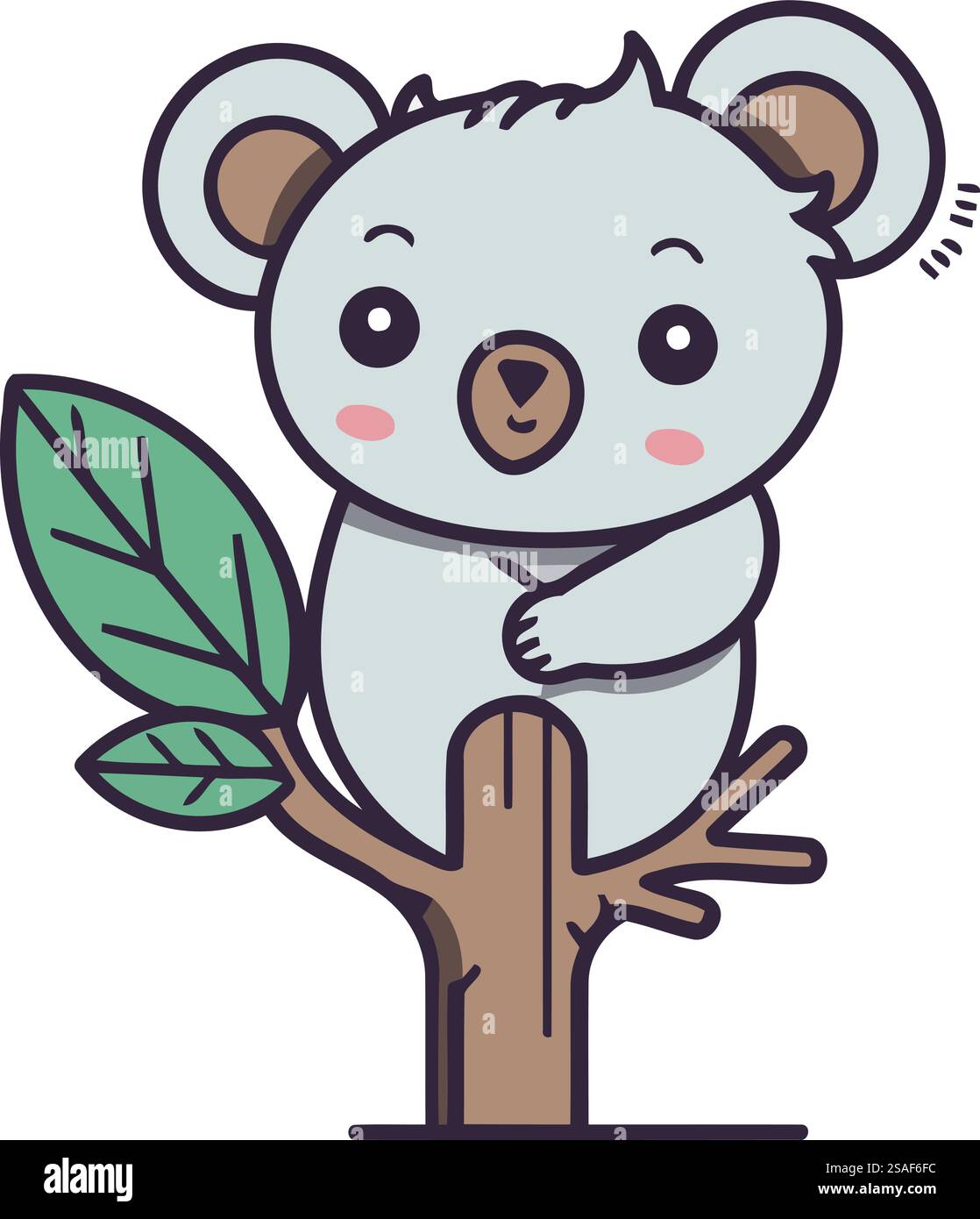 Mignon koala sur un arbre. Illustration vectorielle dans le style plat Illustration de Vecteur Mignon koala sur un arbre. Illustration vectorielle dans le style plat Illustration de Vecteur