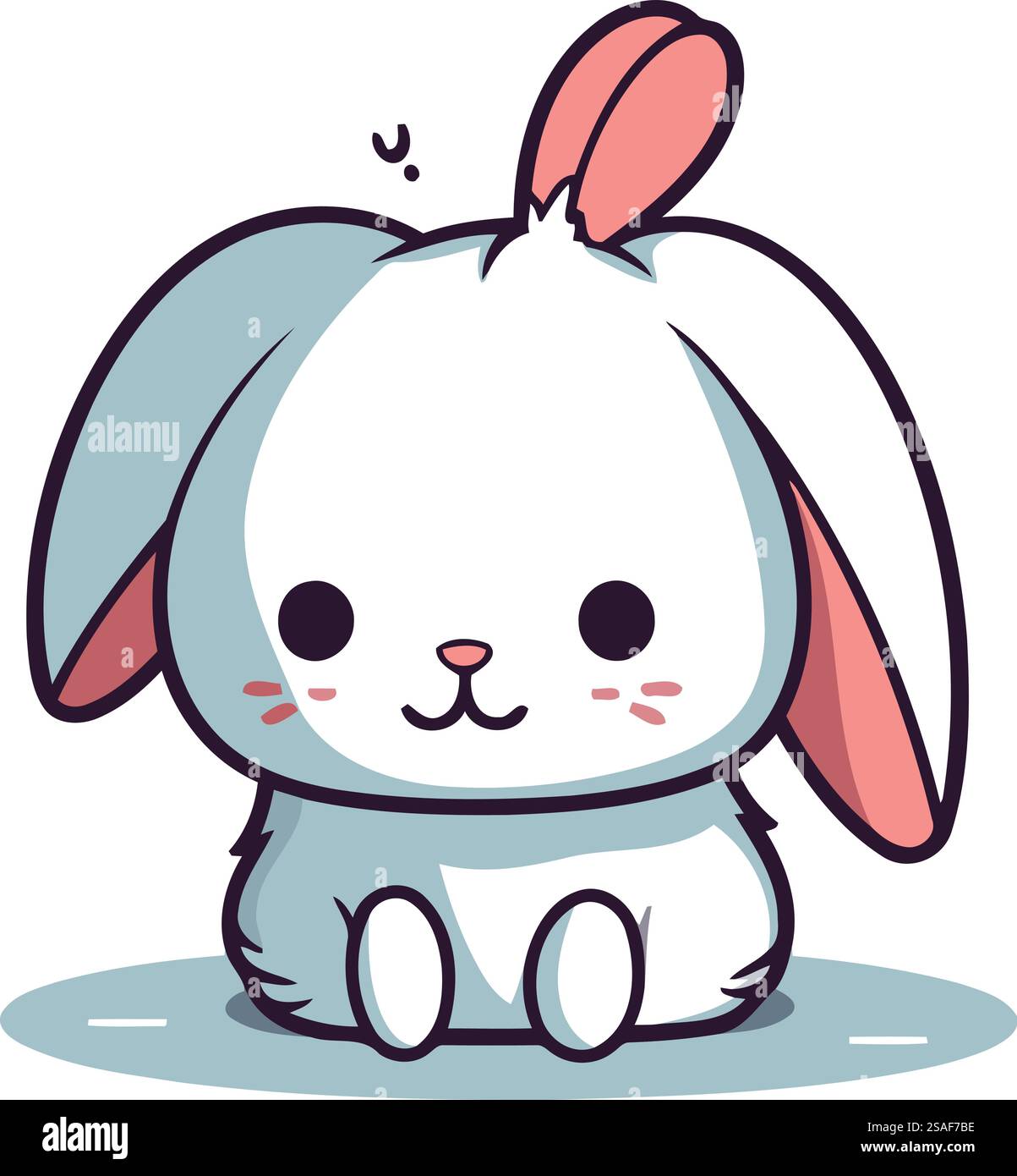 Illustration vectorielle de personnage de dessin animé de lapin mignon. Mignon lapin de dessin animé. Illustration de Vecteur