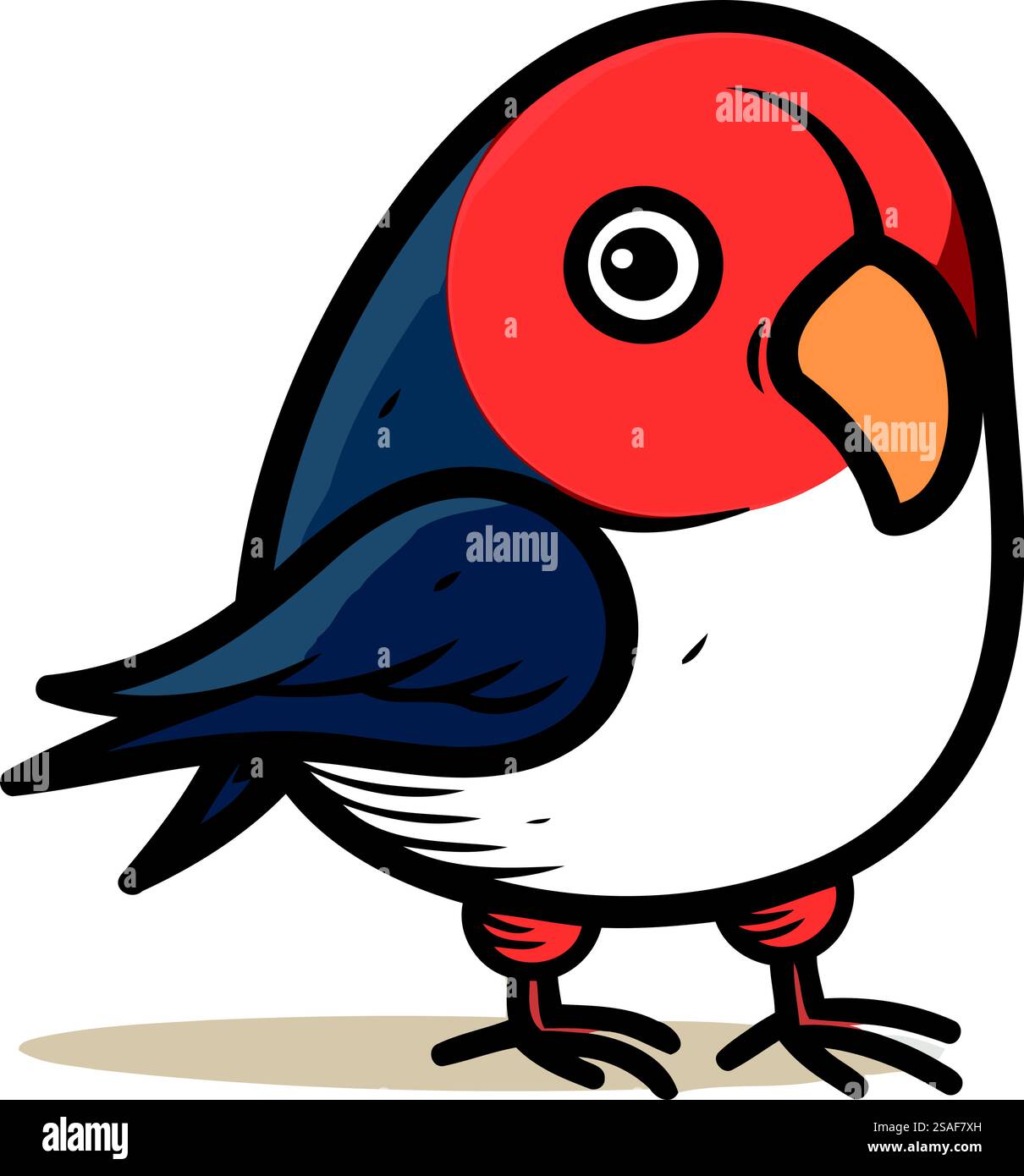 Illustration vectorielle Bullfinch. Bullfinch mignon de dessin animé. Illustration de Vecteur