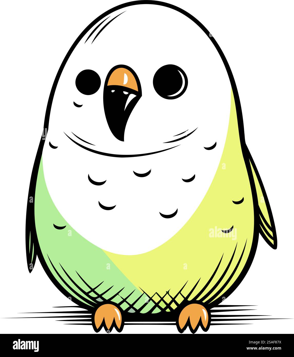 Illustration d'un chouette de bande dessinée mignon isolé sur un fond blanc. Illustration de Vecteur