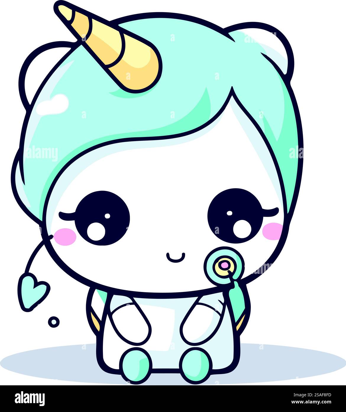 Motif de personnage licorne mignon. Mignon et tendre. Illustration vectorielle Illustration de Vecteur