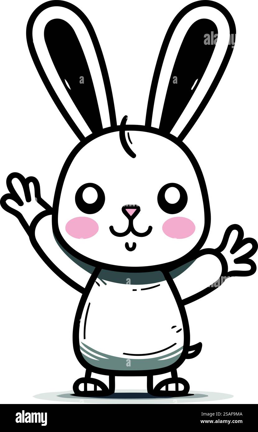 dessin animé lapin. Animal mignon zoo vie nature caractère enfance et adorable thème illustration vectorielle Illustration de Vecteur