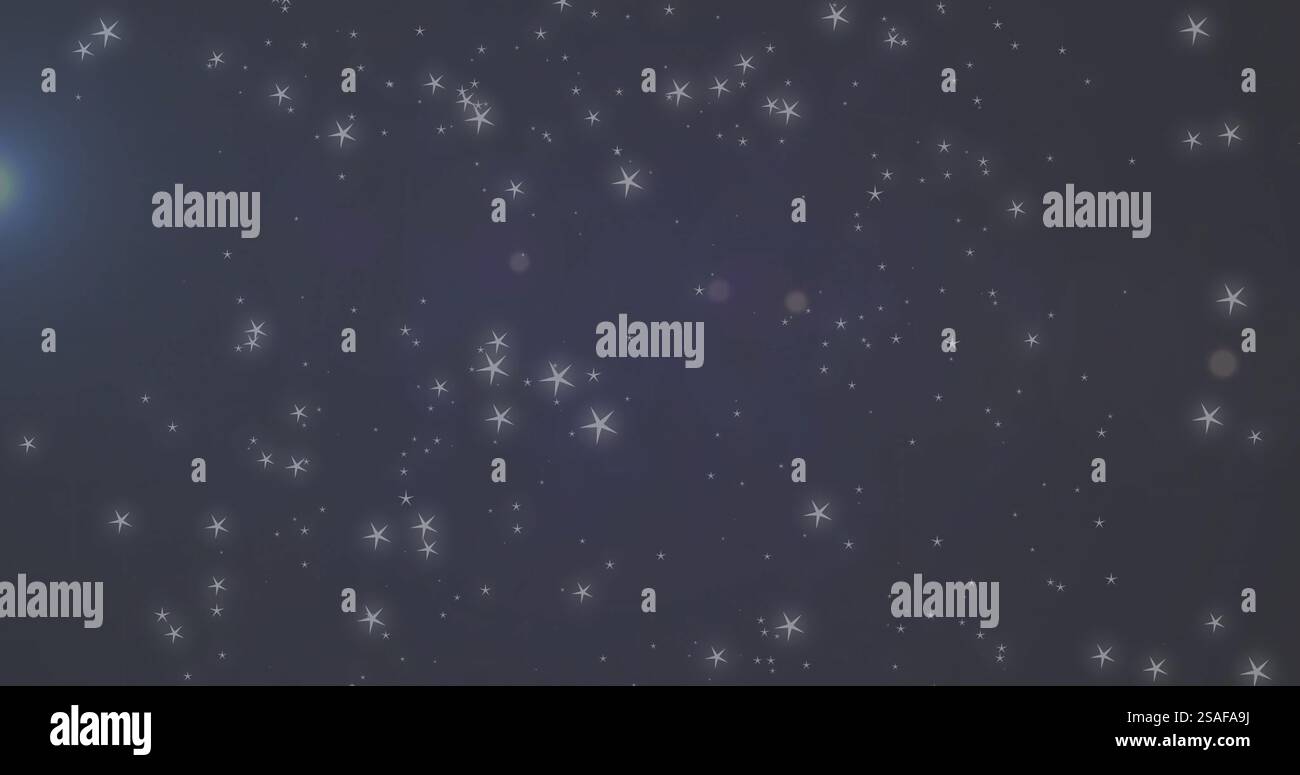 Image d'étoiles scintillantes sur fond bleu foncé de ciel nocturne Banque D'Images