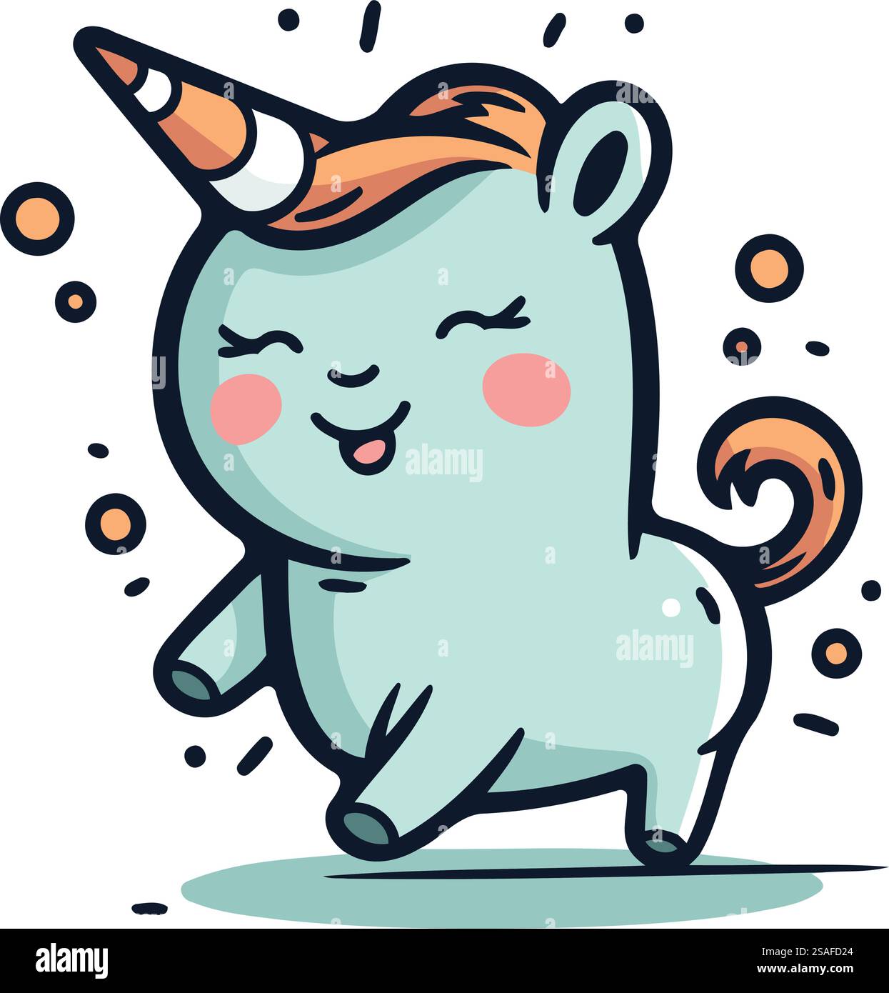 Jolie licorne. Illustration vectorielle. Isolé sur fond blanc. Illustration de Vecteur