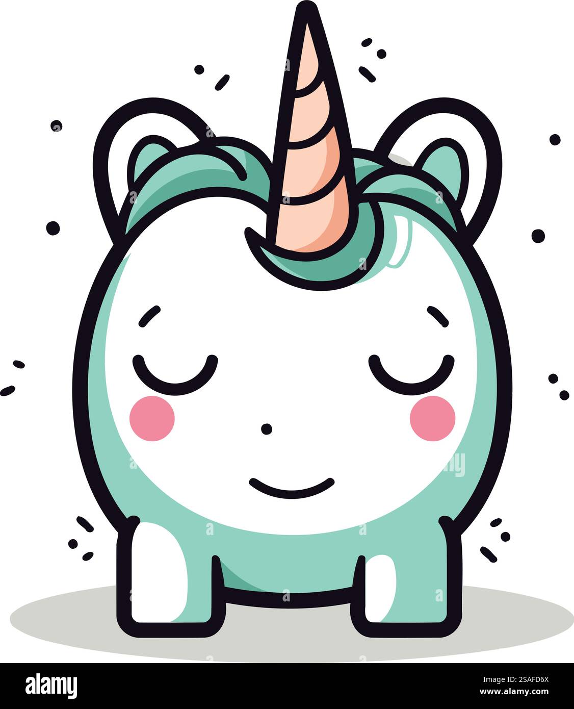 Illustration vectorielle de dessin animé licorne mignon. Motif de personnage licorne mignon. Illustration de Vecteur