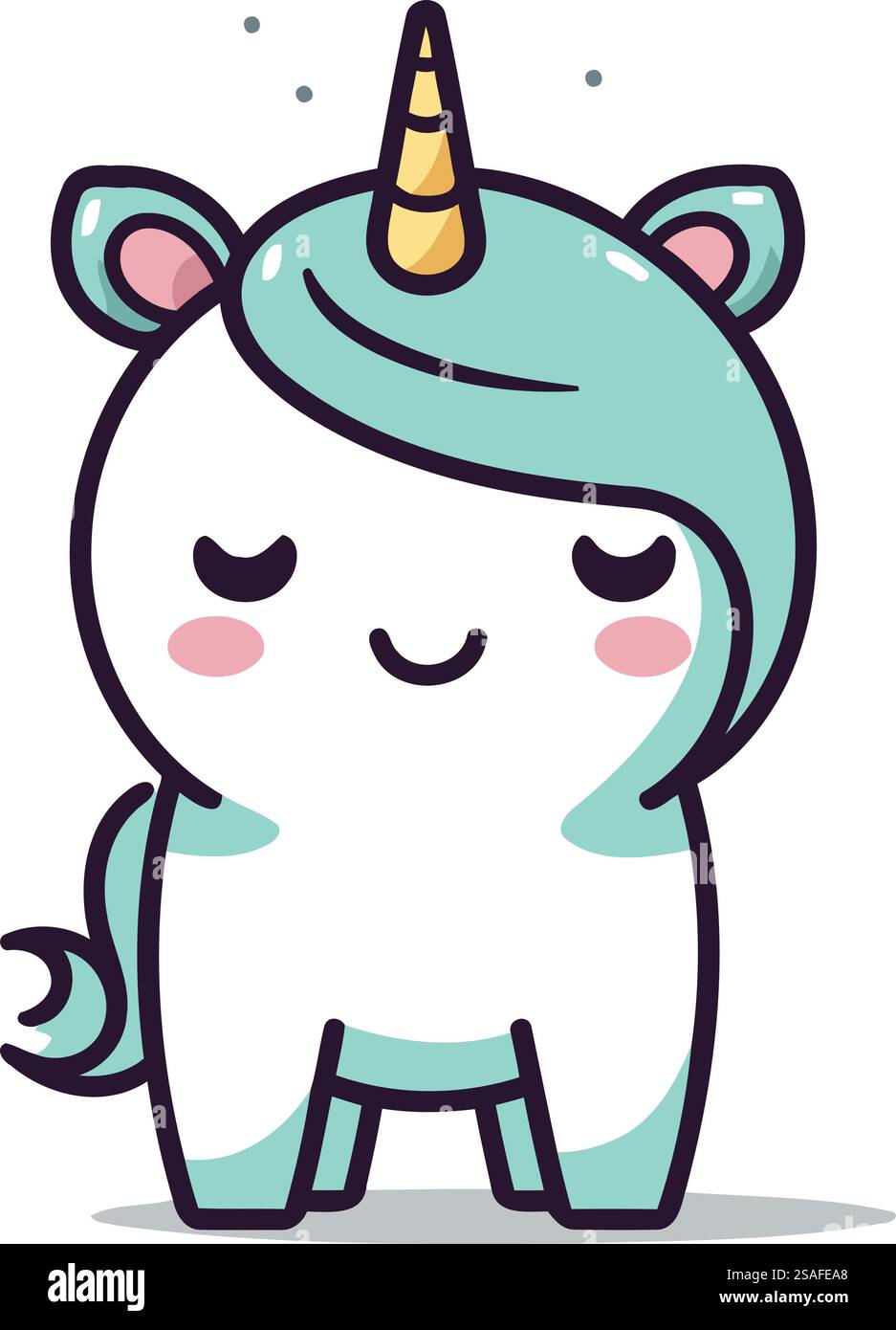 Motif de personnage licorne mignon. Illustration vectorielle dans le style plat de dessin animé. Illustration de Vecteur