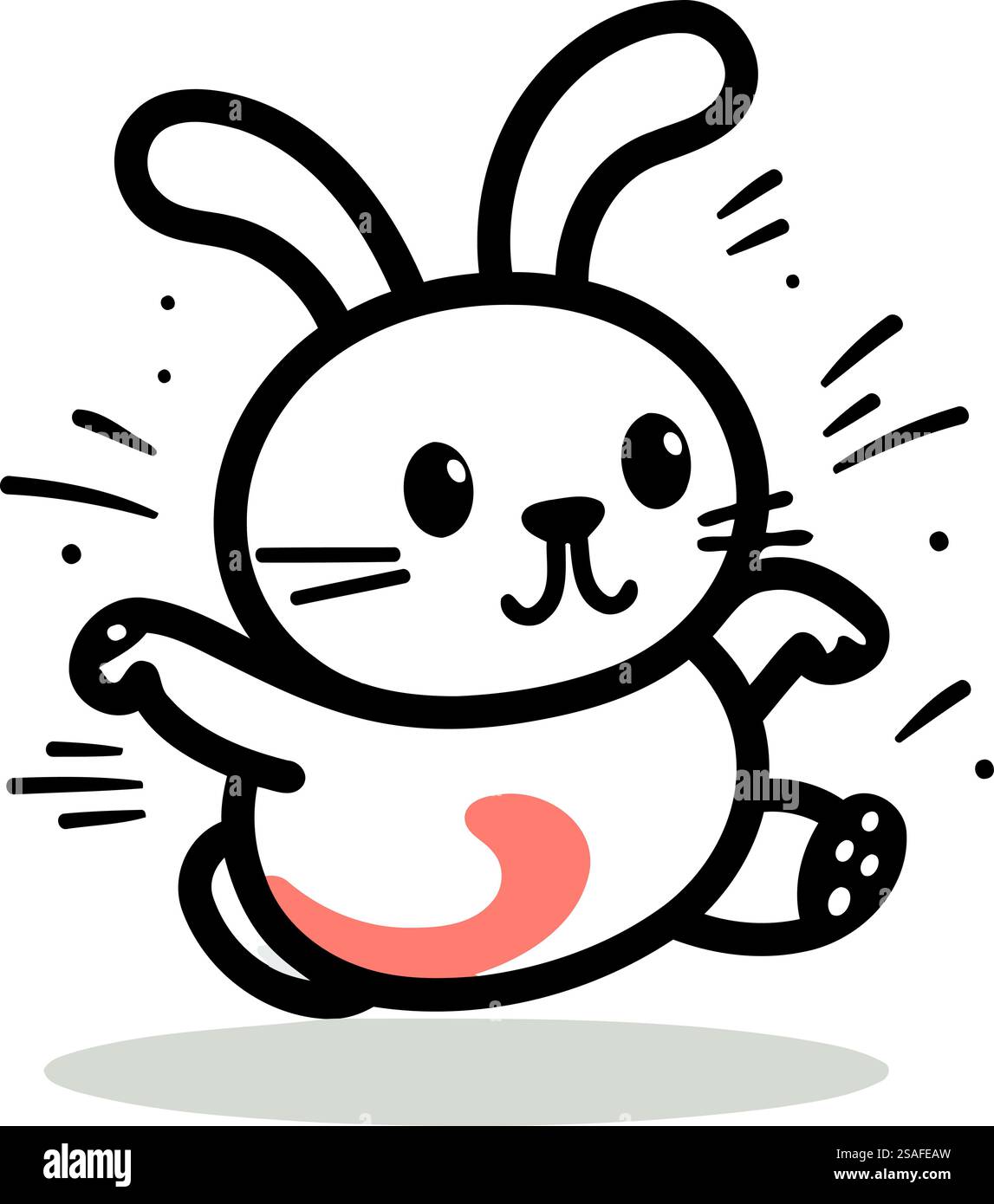 Personnage de dessin animé lapin. Animal de bande dessinée mignon. Illustration vectorielle. Illustration de Vecteur