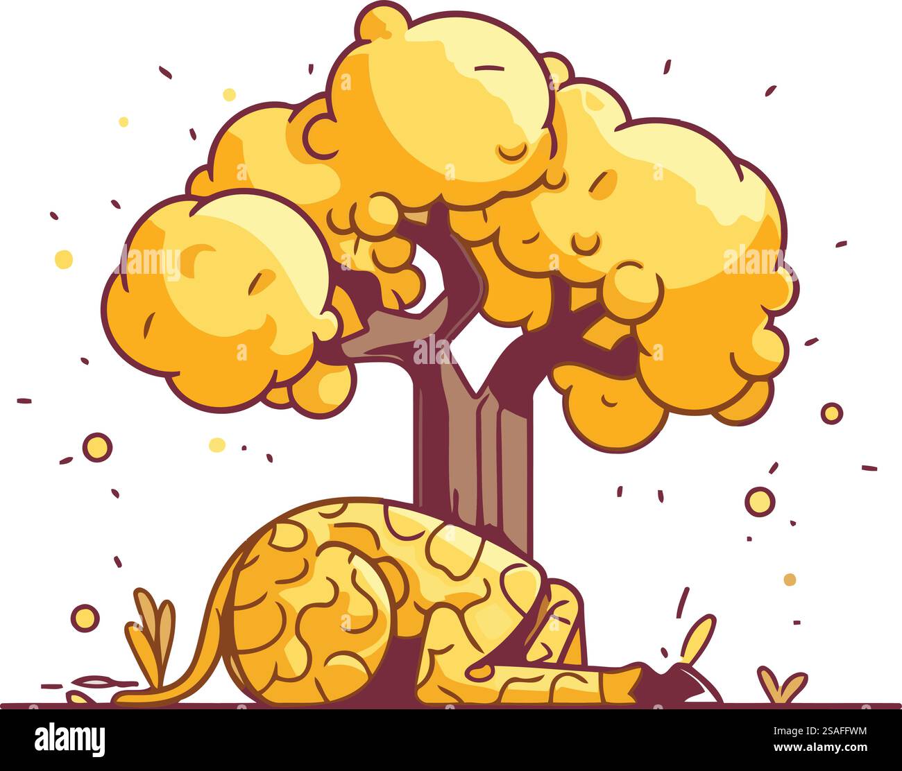 Illustration vectorielle d'un arbre sous la forme d'un escargot. Style dessin animé. Illustration de Vecteur Illustration vectorielle d'un arbre sous la forme d'un escargot. Style dessin animé. Illustration de Vecteur