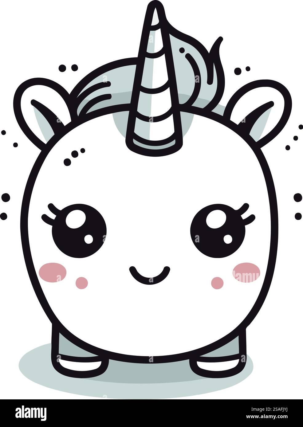 Jolie licorne. Illustration vectorielle. Isolé sur fond blanc. Illustration de Vecteur