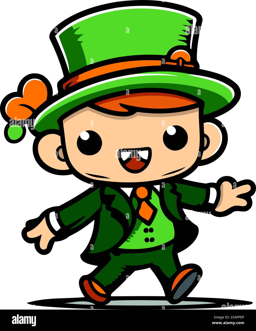 Leprechaun St. Personnage vecteur de dessin animé Patricks Day Illustration de Vecteur