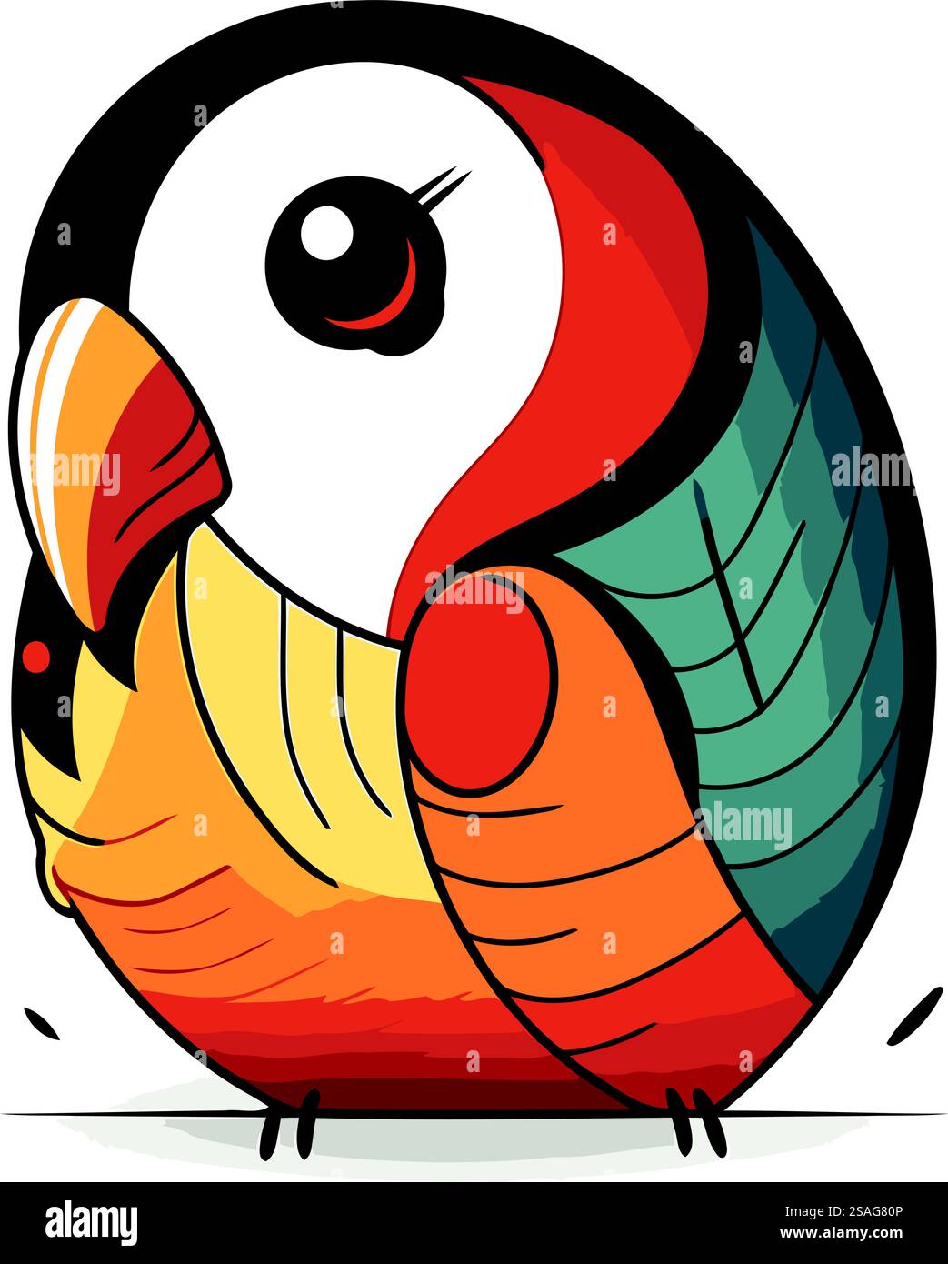 Oiseau tropical. Illustration vectorielle colorée dans le style de bande dessinée. Illustration de Vecteur