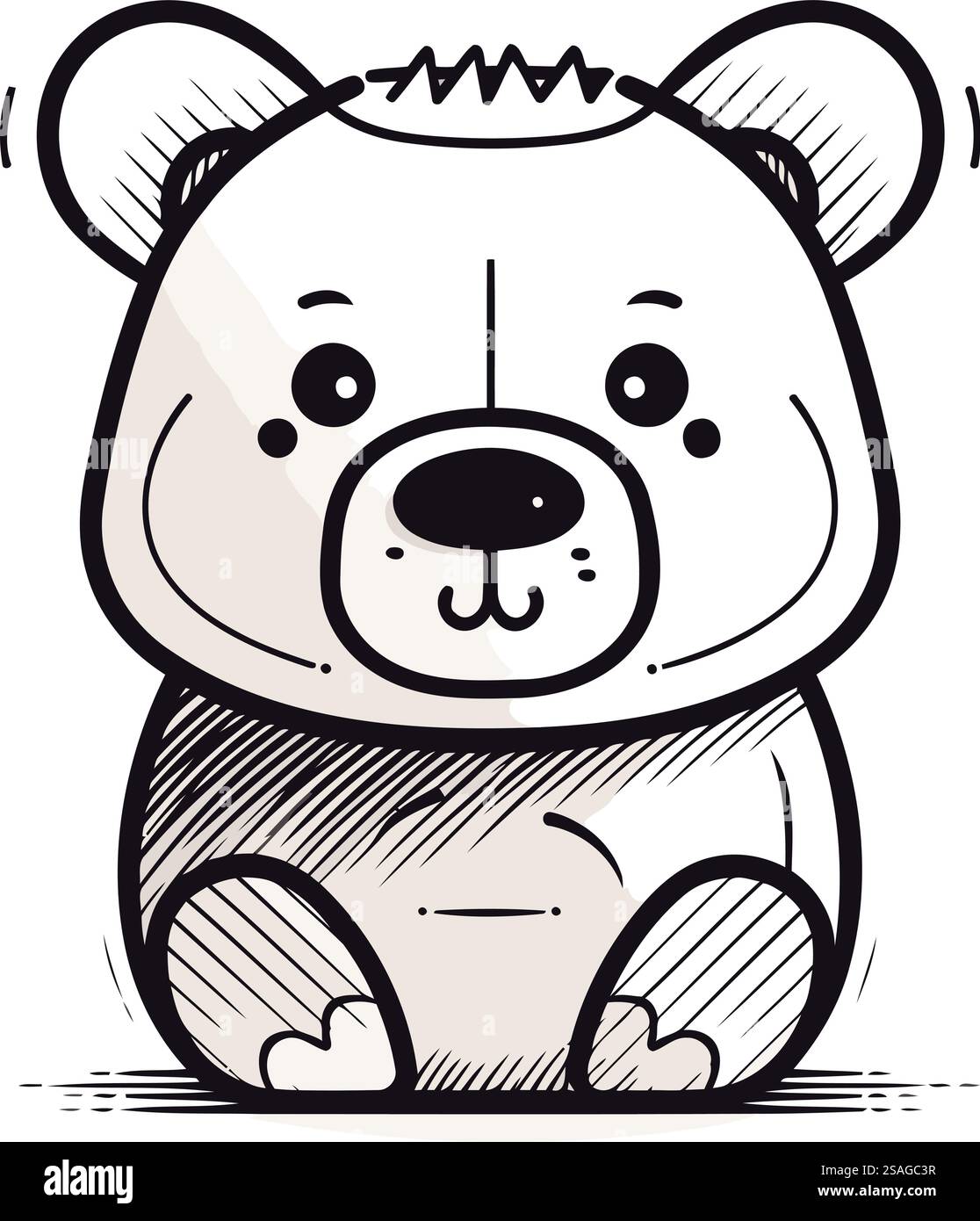 Mignon ours de dessin animé. Illustration vectorielle dans le style doodle. Illustration de Vecteur