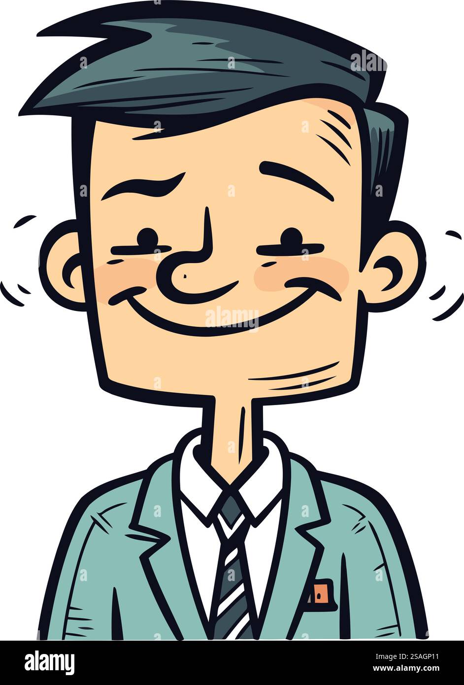 Illustration vectorielle d'un homme dans un costume d'affaires. Style dessin animé. Illustration de Vecteur