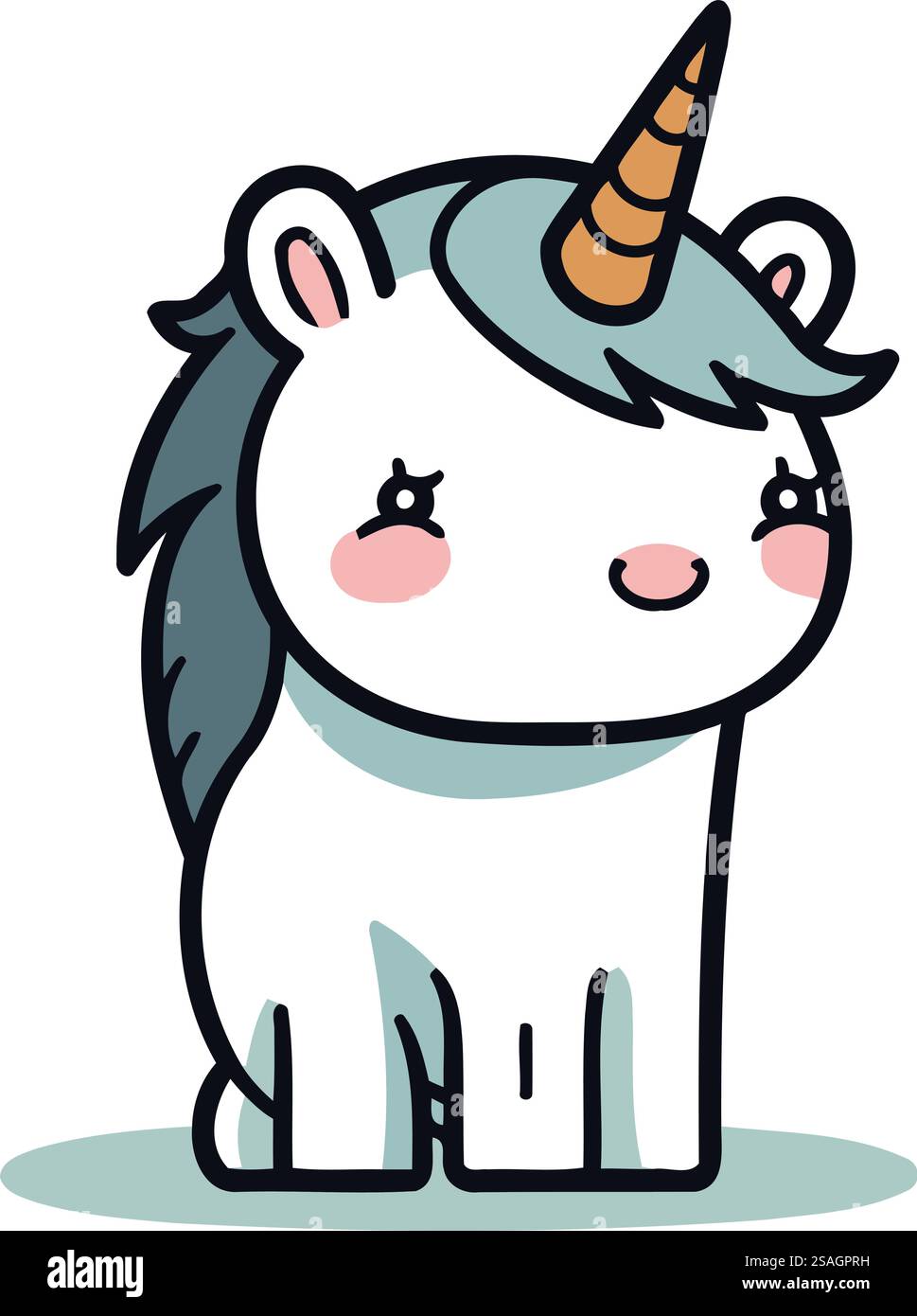 Jolie licorne. Illustration vectorielle. Isolé sur fond blanc. Illustration de Vecteur