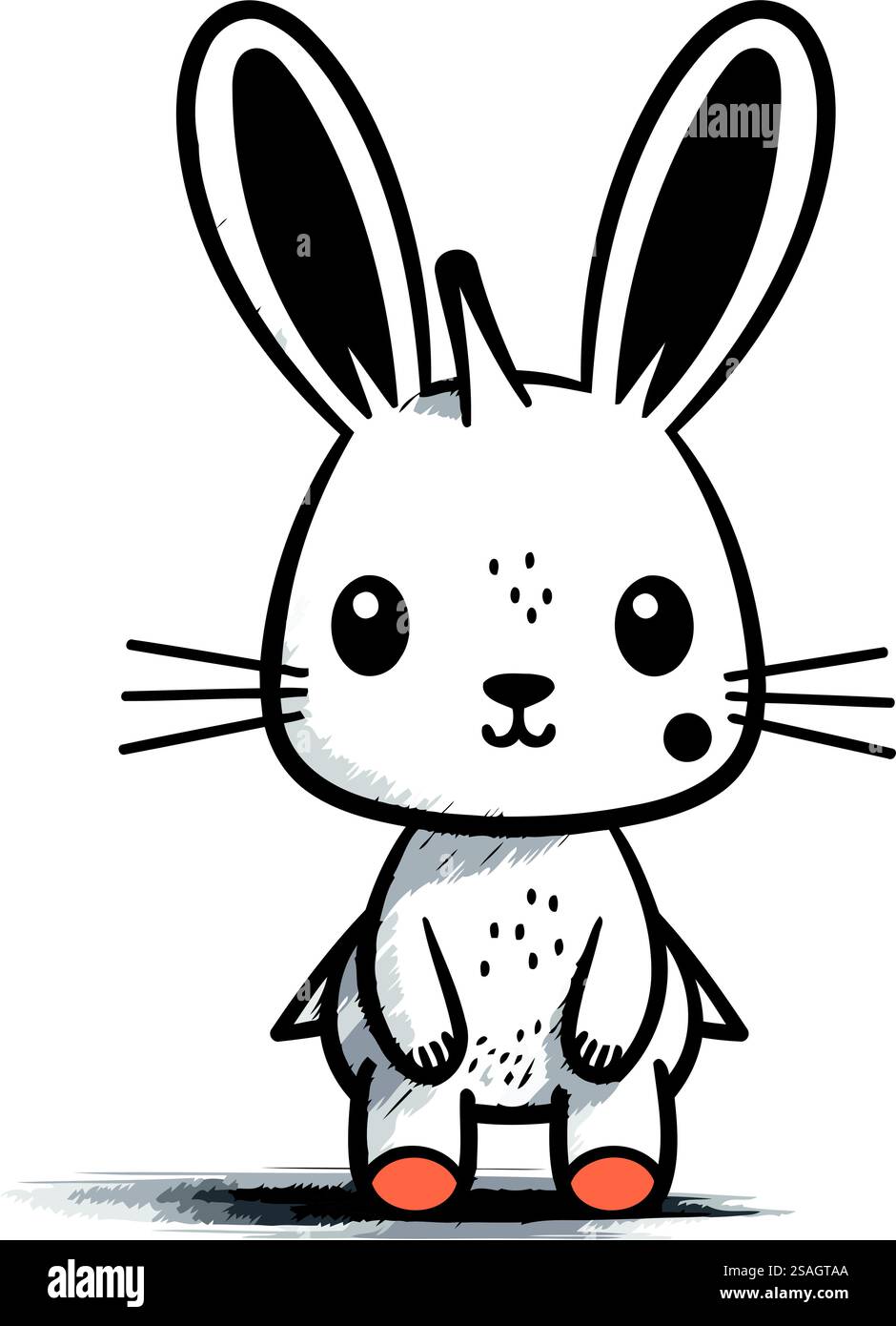 Mignon personnage de dessin animé lapin. Illustration vectorielle d'un lapin mignon. Illustration de Vecteur