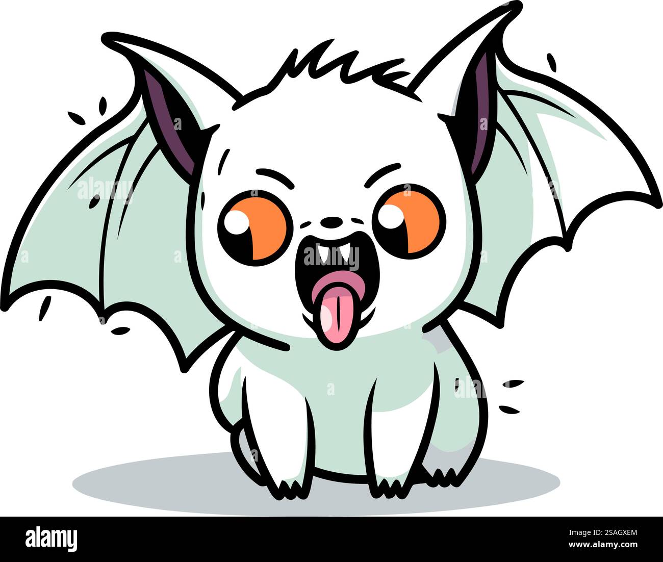 Illustration vectorielle de dessin animé de personnage de batte volante mignonne. Bonne fête d'Halloween. Illustration de Vecteur