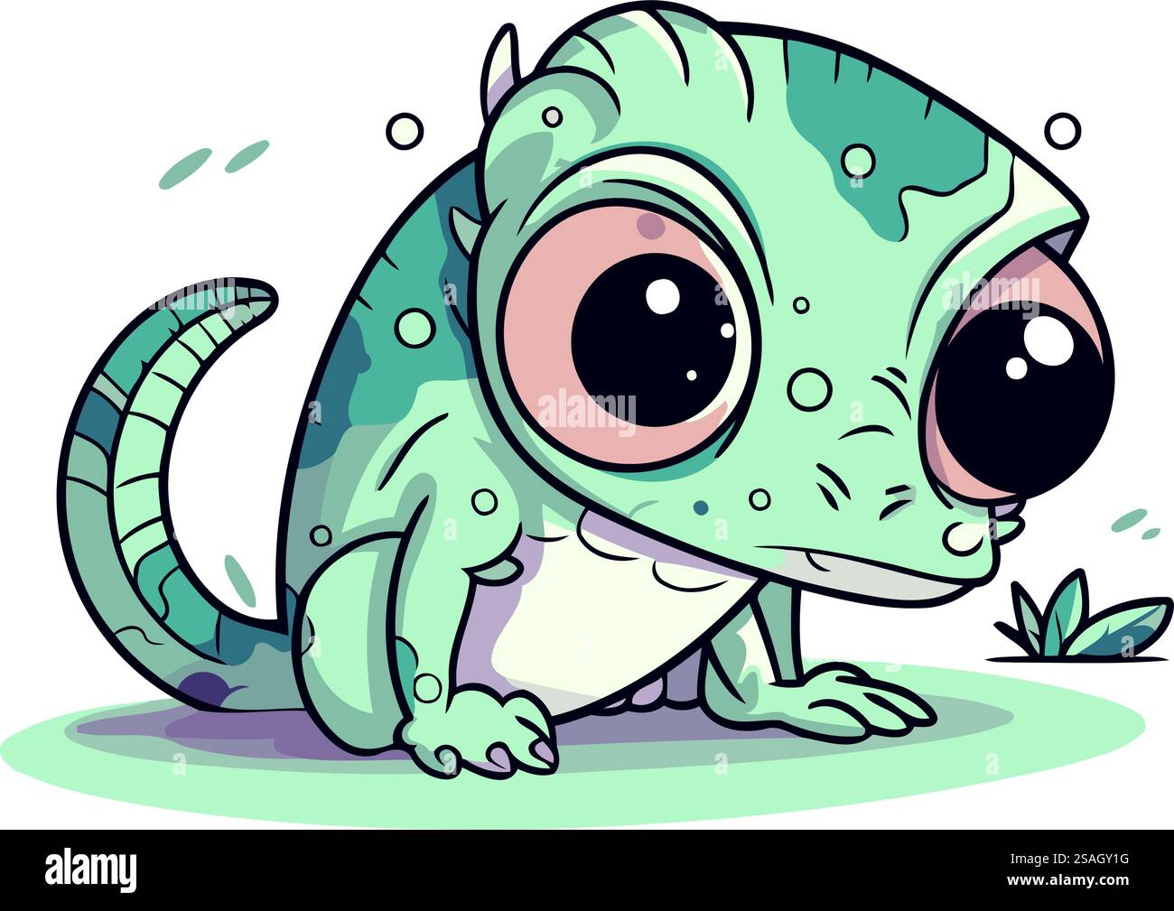 Dessin animé mignon lézard. Illustration vectorielle d'un reptile drôle. Illustration de Vecteur