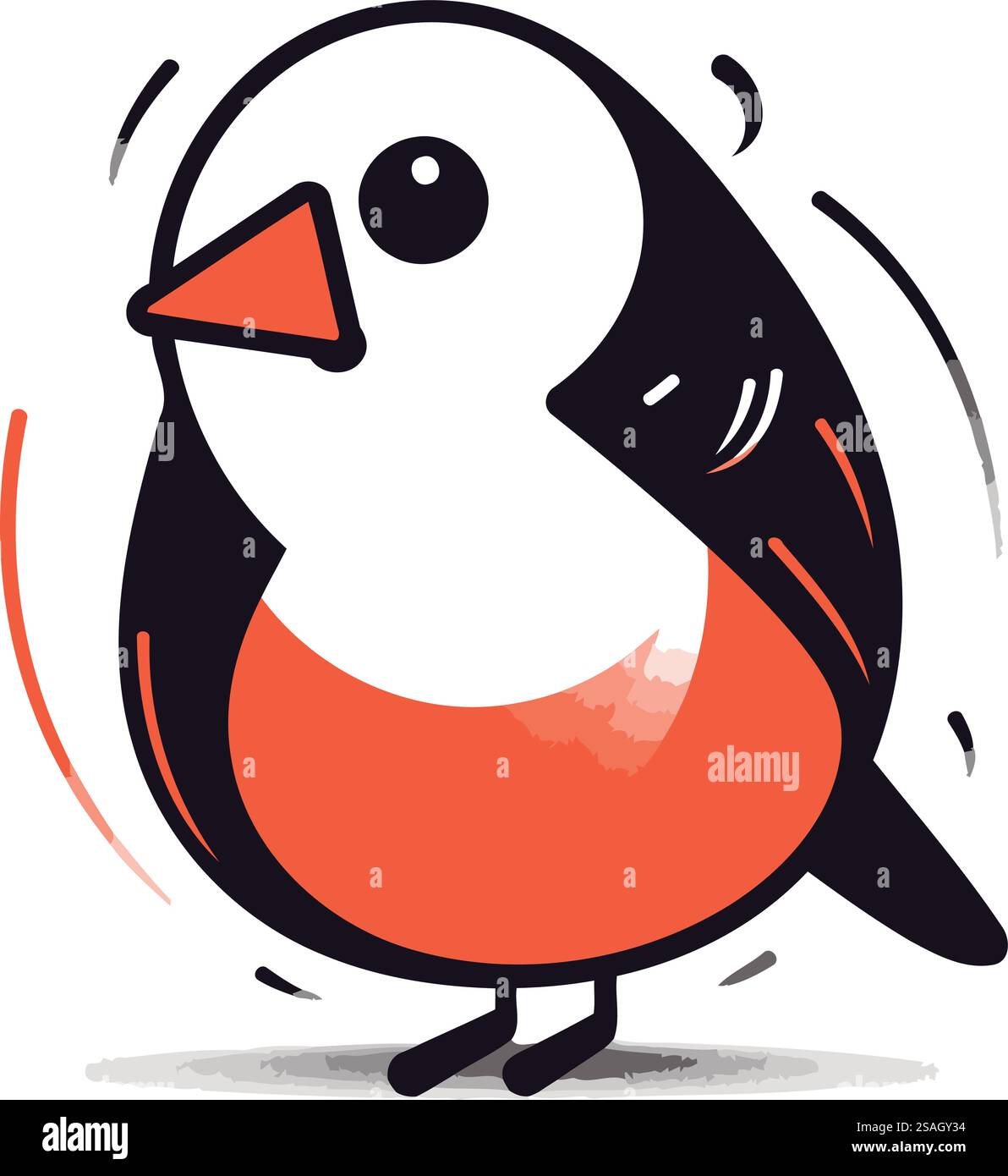 Illustration vectorielle Bullfinch. Bullfinch mignon de dessin animé. Illustration de Vecteur