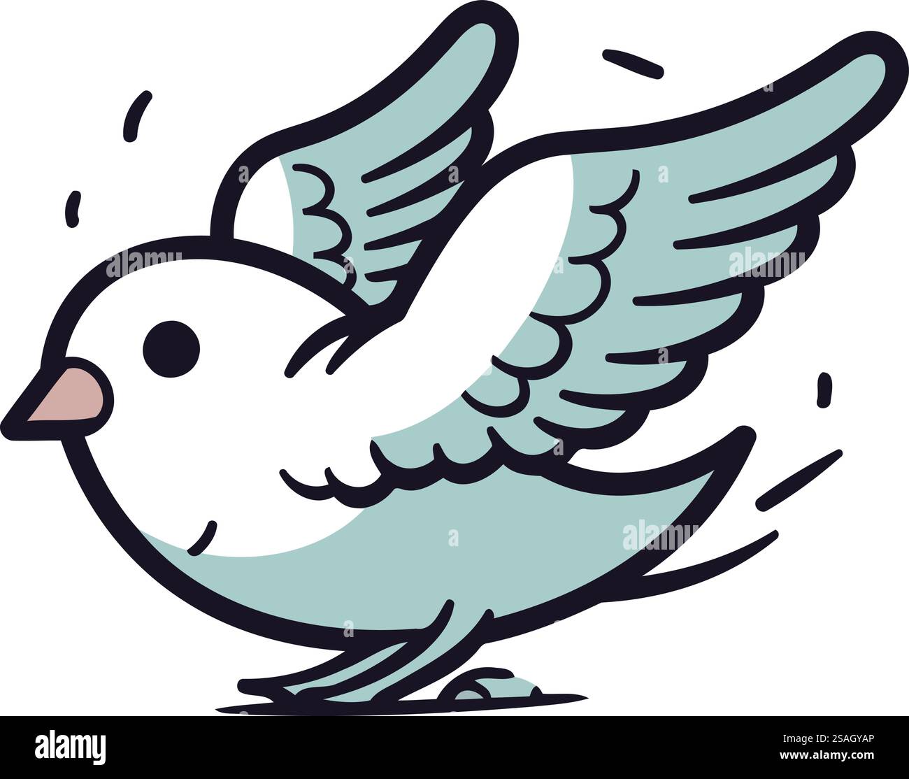 Colombe de paix doodle icône illustration vectorielle design graphique plat Illustration de Vecteur