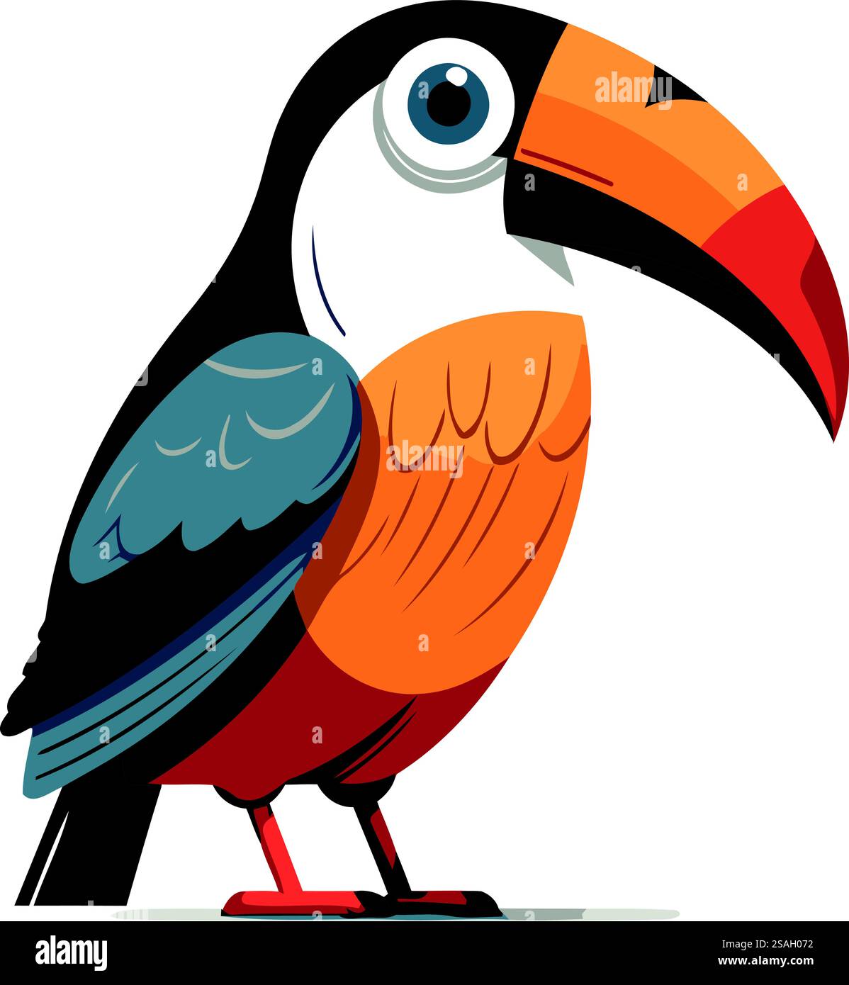 Oiseau toucan isolé sur fond blanc. Illustration vectorielle. Illustration de Vecteur