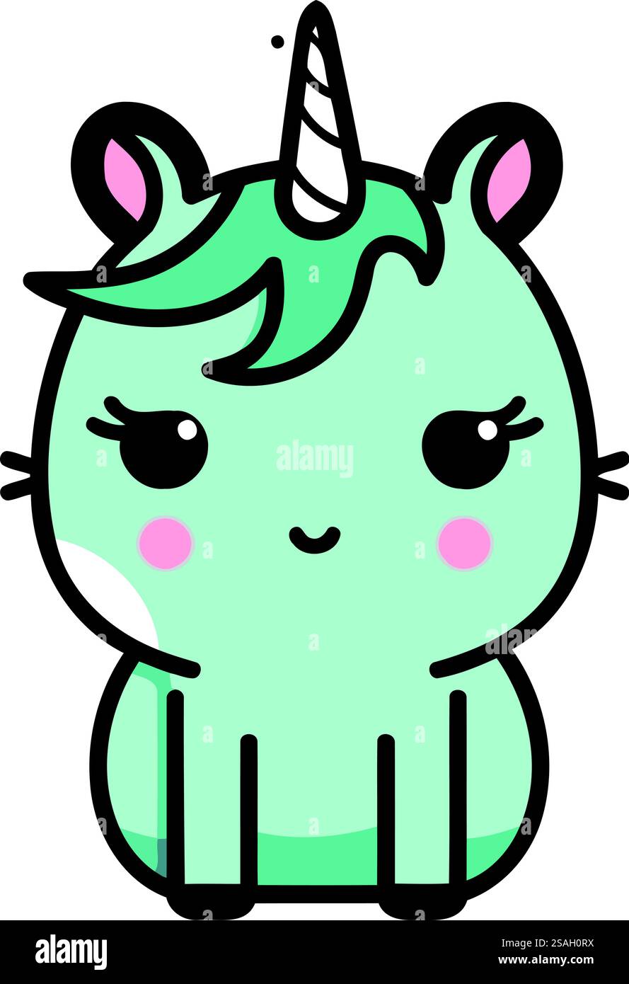 Jolie licorne. Illustration vectorielle. conception plate. Isolé sur fond blanc. Illustration de Vecteur