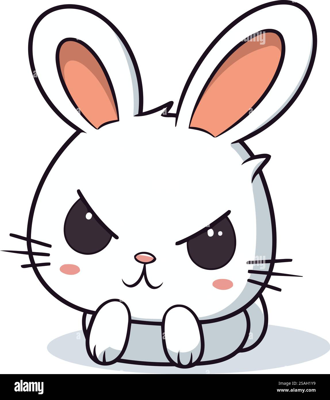 Dessin animé mignon lapin. Illustration vectorielle isolée sur fond blanc. Illustration de Vecteur