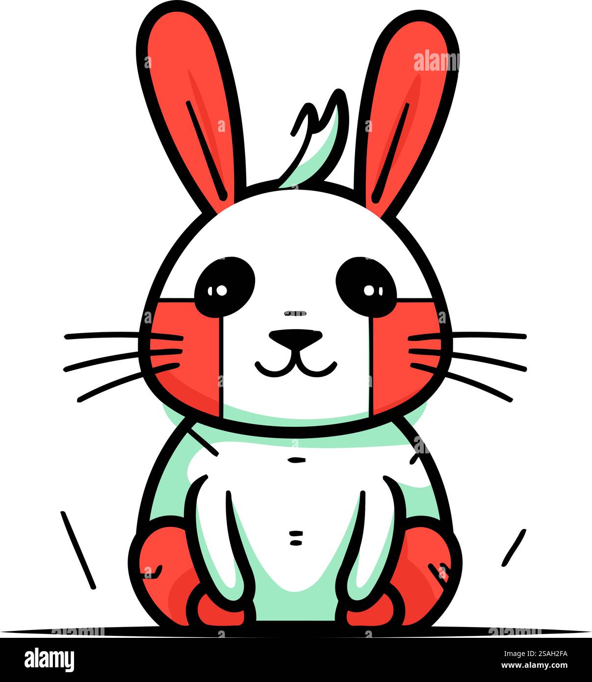 Mignon lapin de dessin animé. Illustration vectorielle dans le style doodle. Illustration de Vecteur
