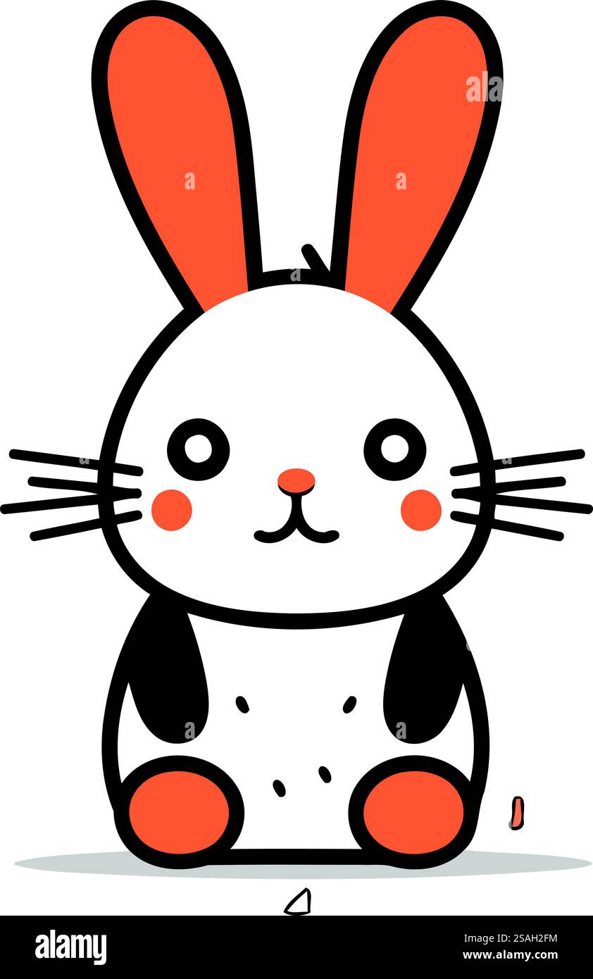 Illustration vectorielle de dessin animé de lapin mignon. Mignon personnage de dessin animé lapin. Illustration de Vecteur