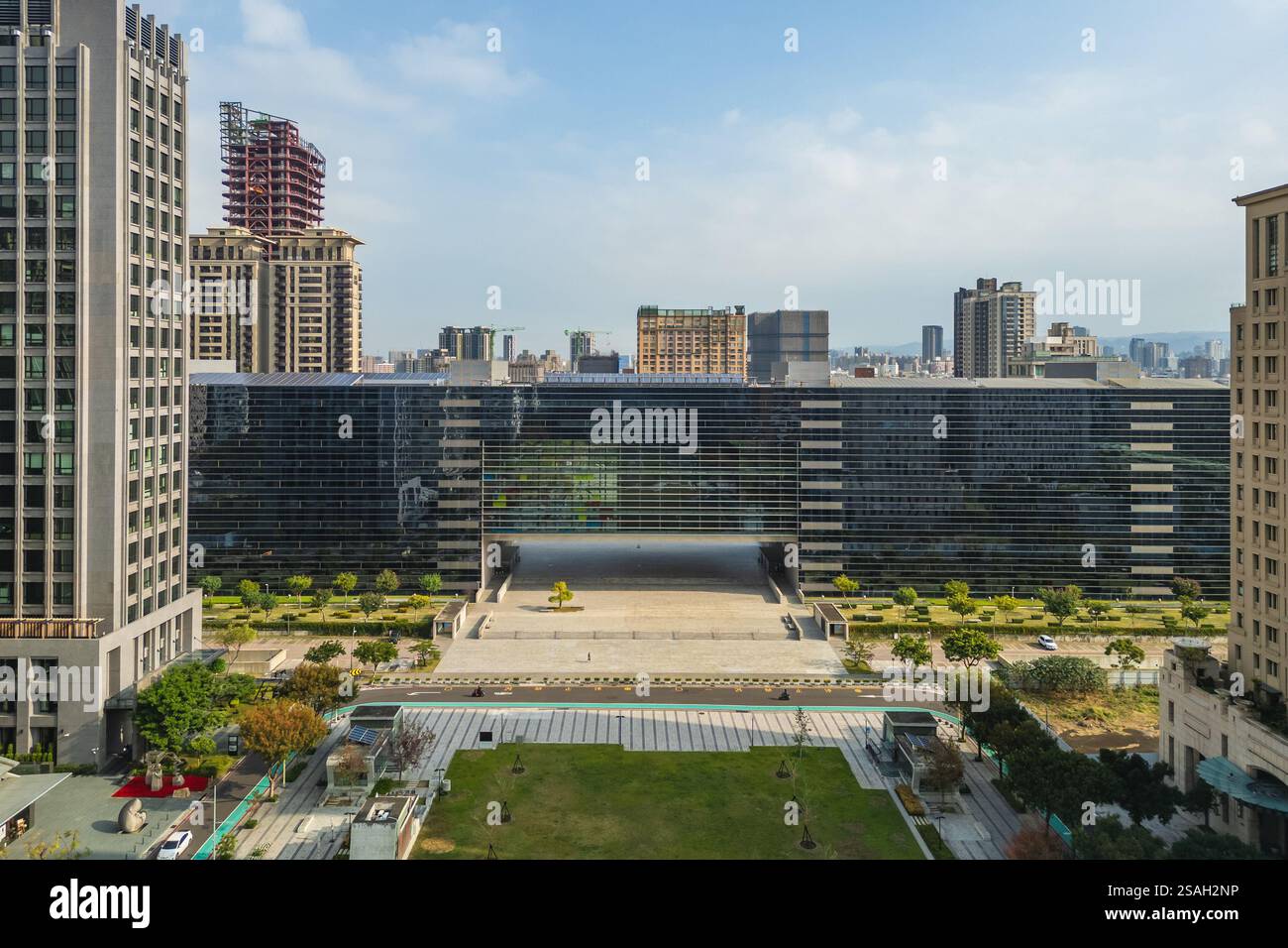 Vue aérienne du conseil municipal de Taichung dans la ville de Taichung, Taiwan Banque D'Images