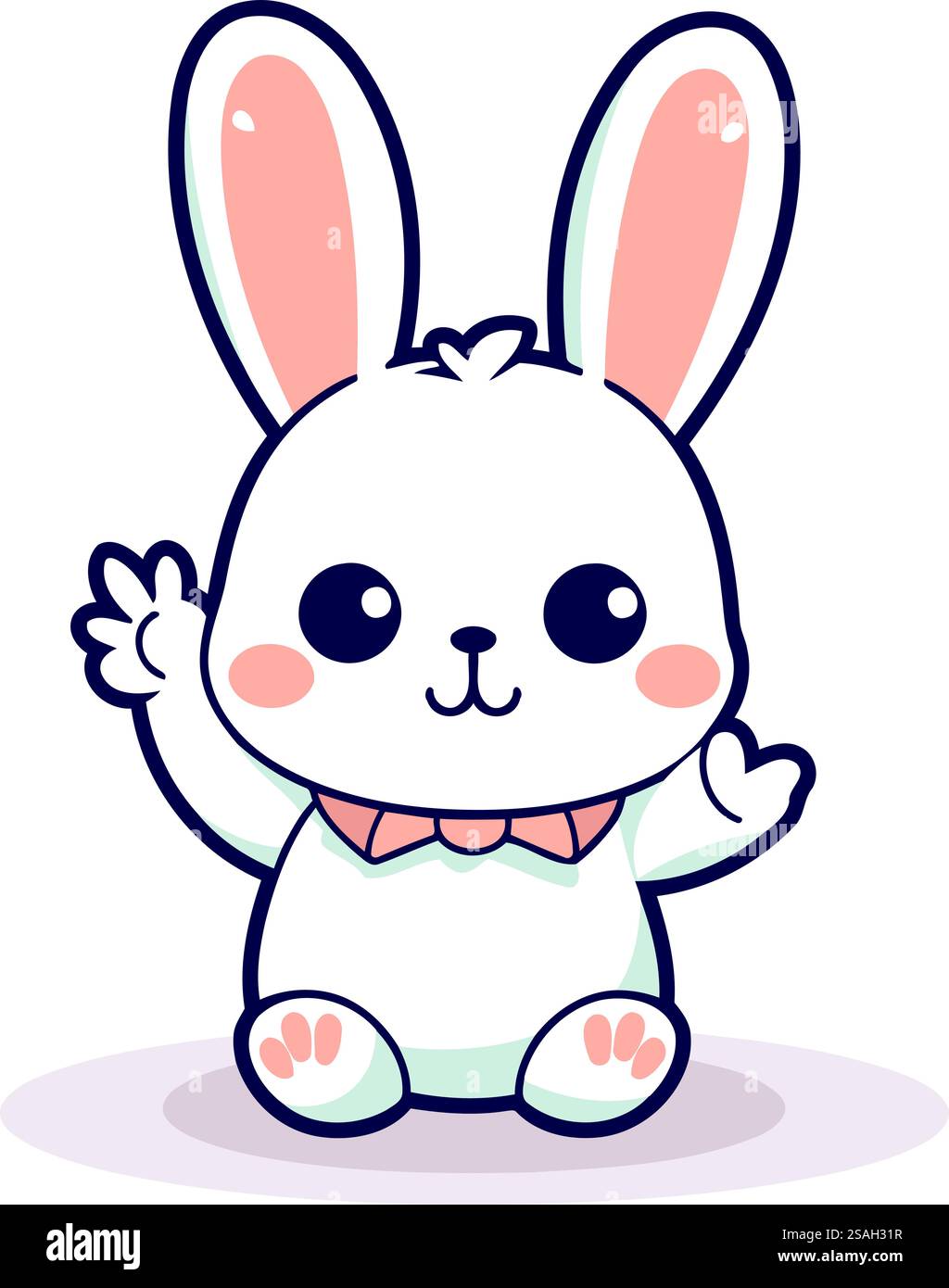 Mignon personnage de dessin animé lapin. Illustration vectorielle. Mignon lapin. Illustration de Vecteur