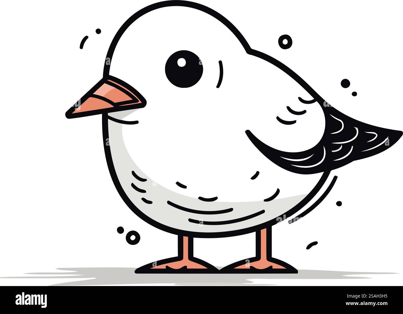 mignon petit oiseau dessin animé dessin graphique d'illustration de vecteur. eps10 Illustration de Vecteur