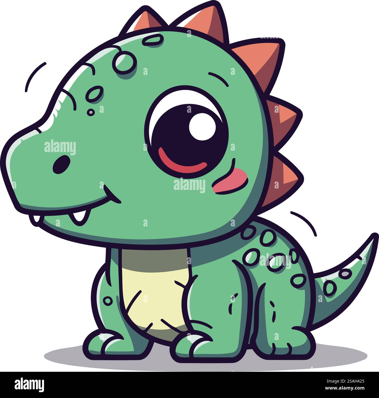 Mignon personnage de mascotte de dessin animé de dinosaure. Illustration vectorielle. Illustration de Vecteur