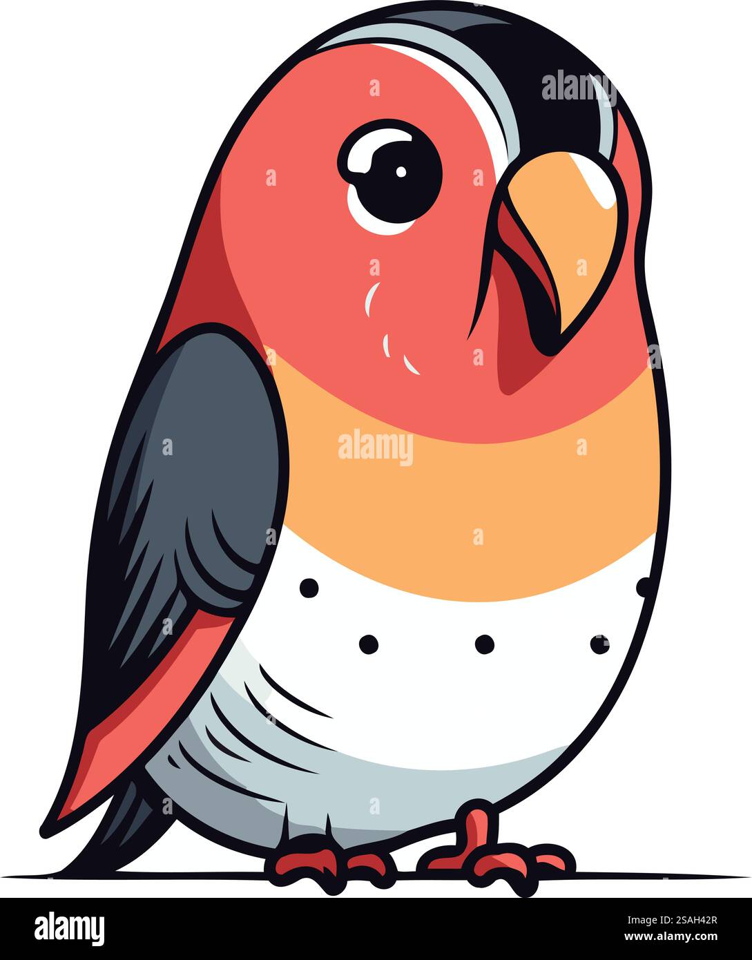 Illustration vectorielle Bullfinch. Bullfinch mignon de dessin animé. Illustration de Vecteur