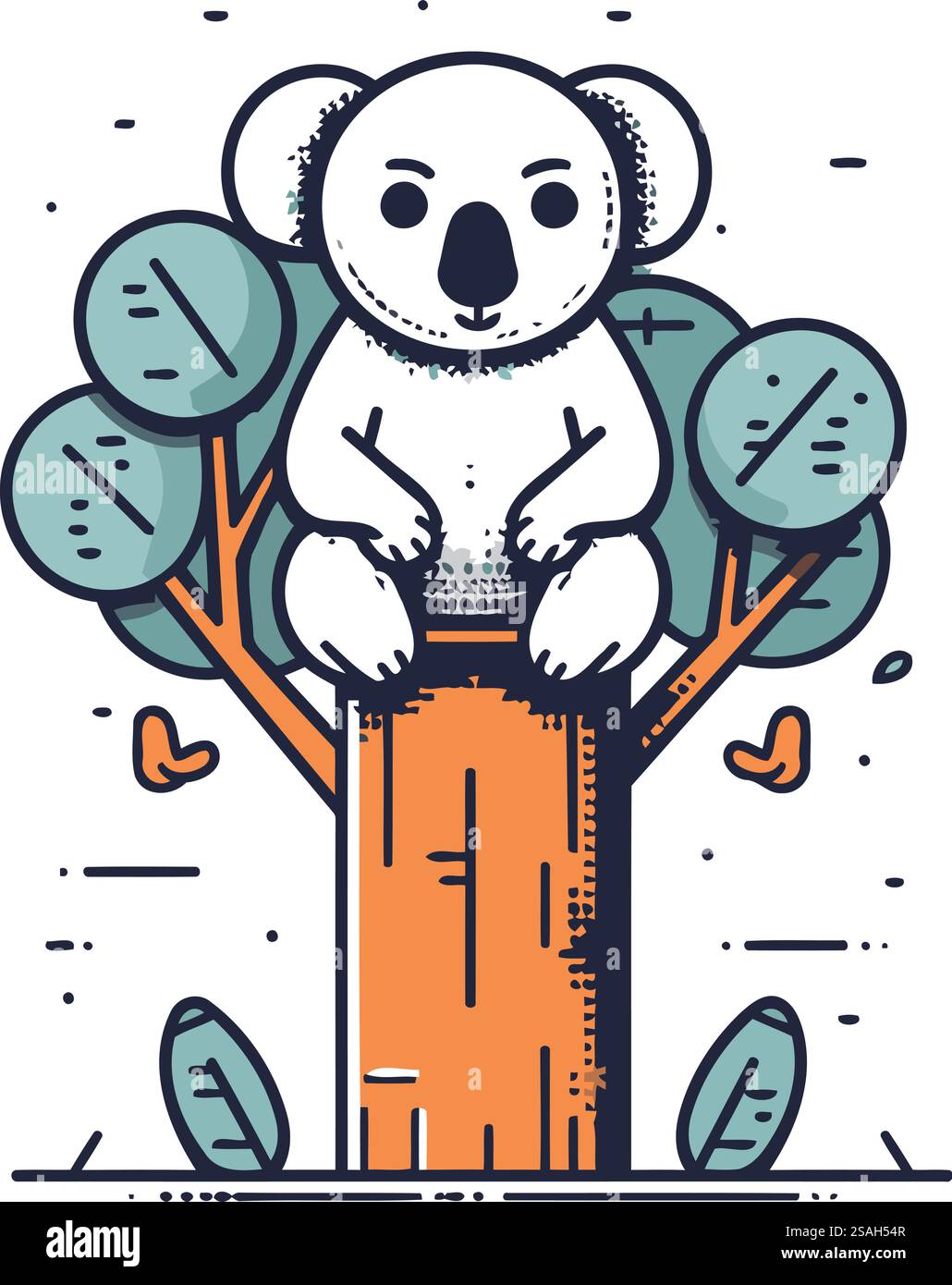 Mignon koala assis sur un arbre. Illustration vectorielle dans le style linéaire plat. Illustration de Vecteur Mignon koala assis sur un arbre. Illustration vectorielle dans le style linéaire plat. Illustration de Vecteur