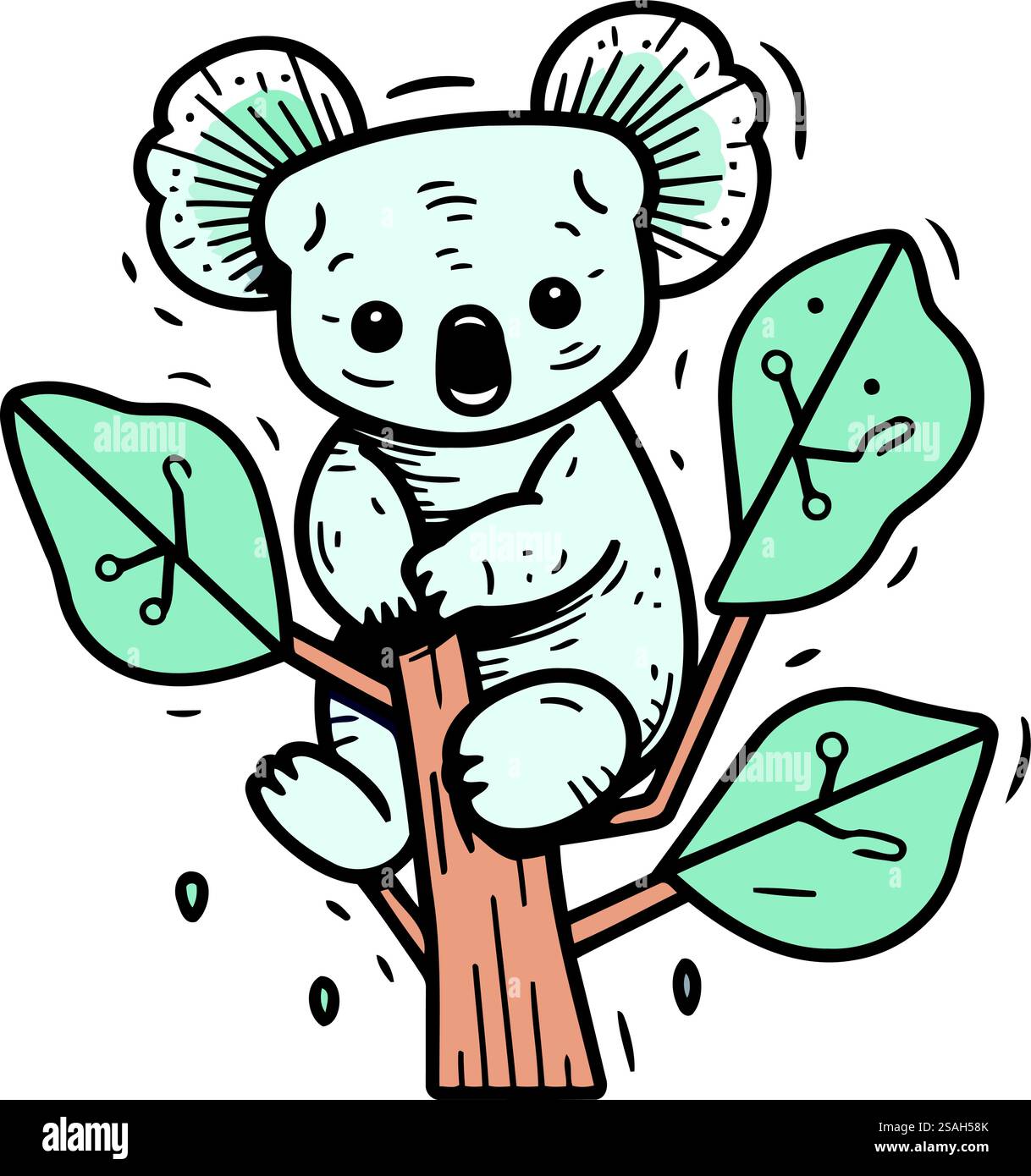 Mignon koala assis sur un arbre. Illustration vectorielle dans le style de bande dessinée. Illustration de Vecteur Mignon koala assis sur un arbre. Illustration vectorielle dans le style de bande dessinée. Illustration de Vecteur