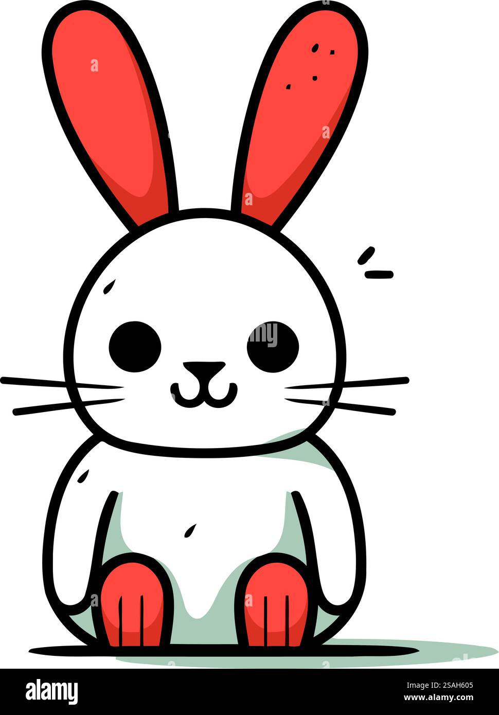 Mignon lapin de dessin animé. Illustration vectorielle. Isolé sur fond blanc. Illustration de Vecteur