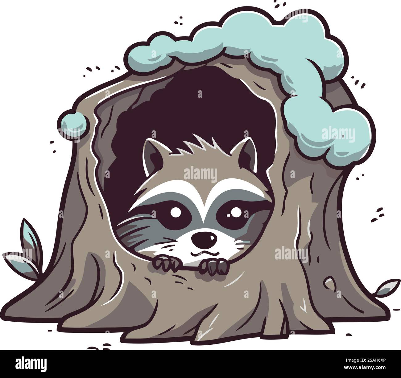 Raton laveur dans un trou dans l'arbre. Illustration vectorielle. Illustration de Vecteur Raton laveur dans un trou dans l'arbre. Illustration vectorielle. Illustration de Vecteur