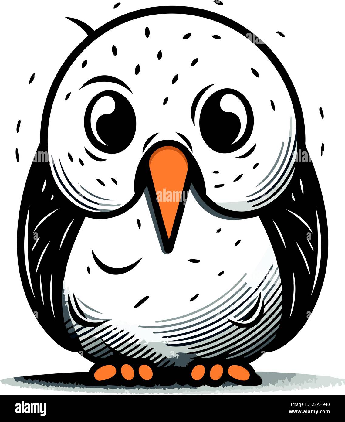 Illustration vectorielle d'un chouette de dessin animé mignon sur un fond blanc. Illustration vectorielle. Illustration de Vecteur