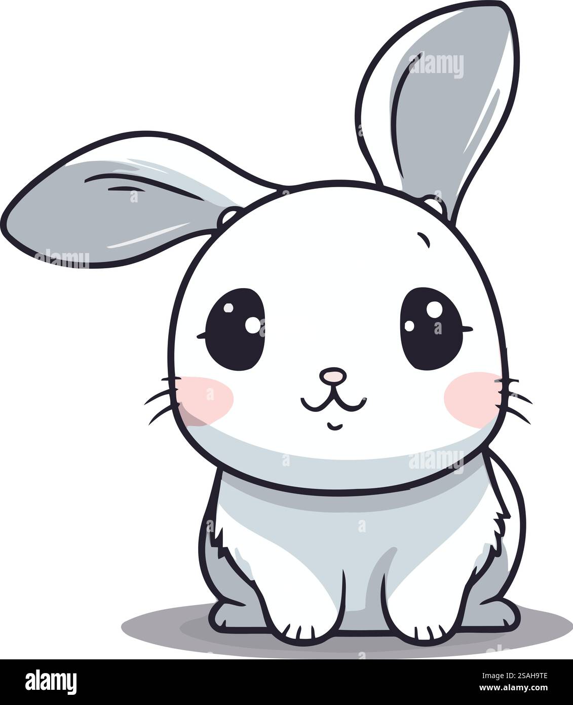 Illustration vectorielle de style dessin animé de personnage de lapin. Mignonne mascotte de lapin. Illustration de Vecteur