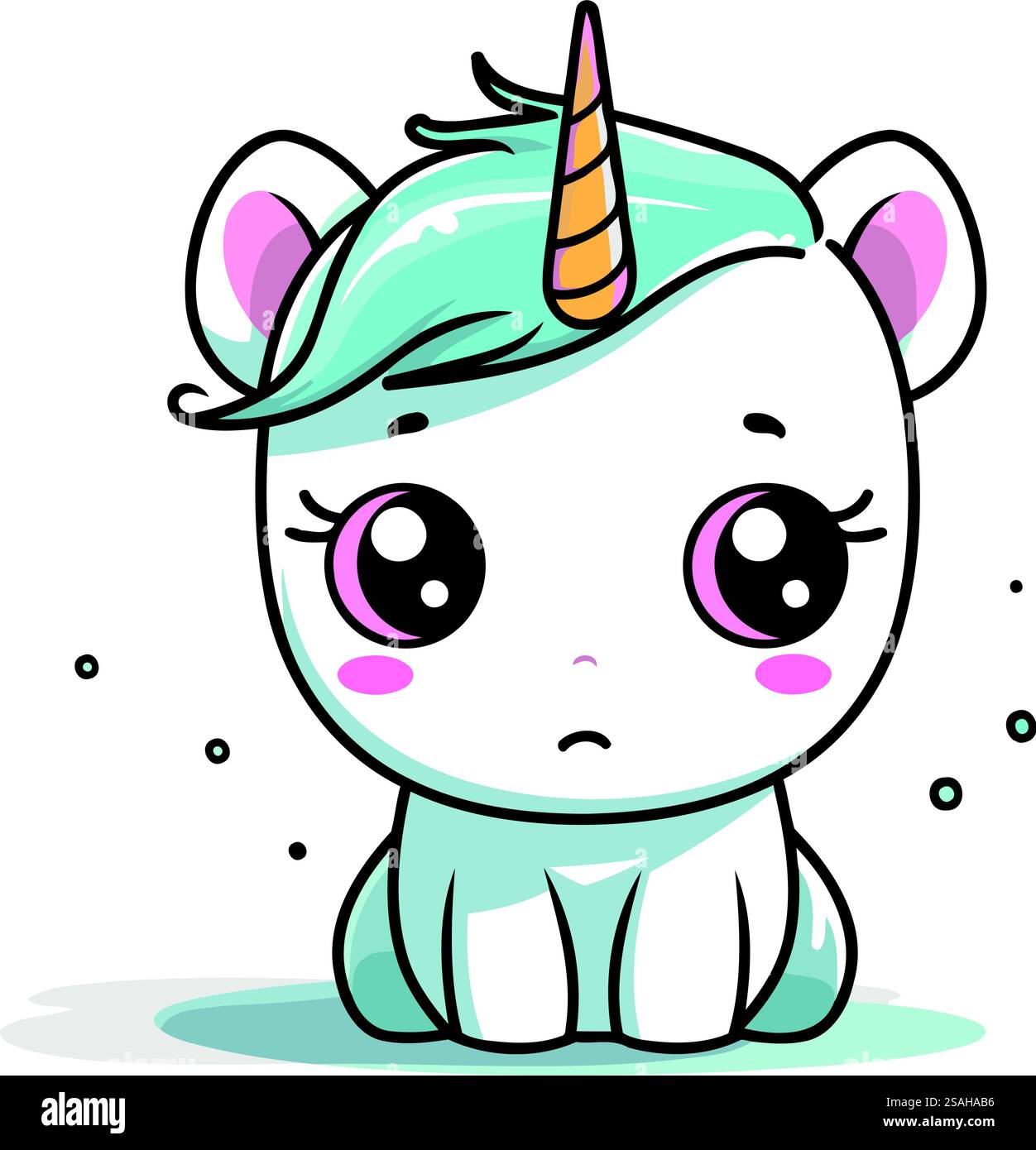 Jolie licorne. Illustration vectorielle dans le style de bande dessinée isolé sur fond blanc. Illustration de Vecteur