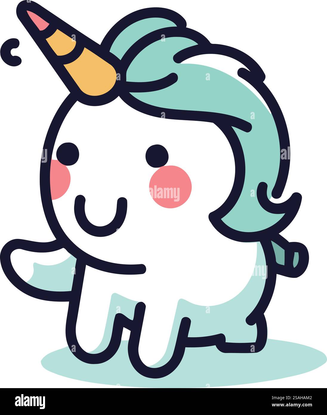 Jolie licorne. Illustration vectorielle. Isolé sur fond blanc. Illustration de Vecteur