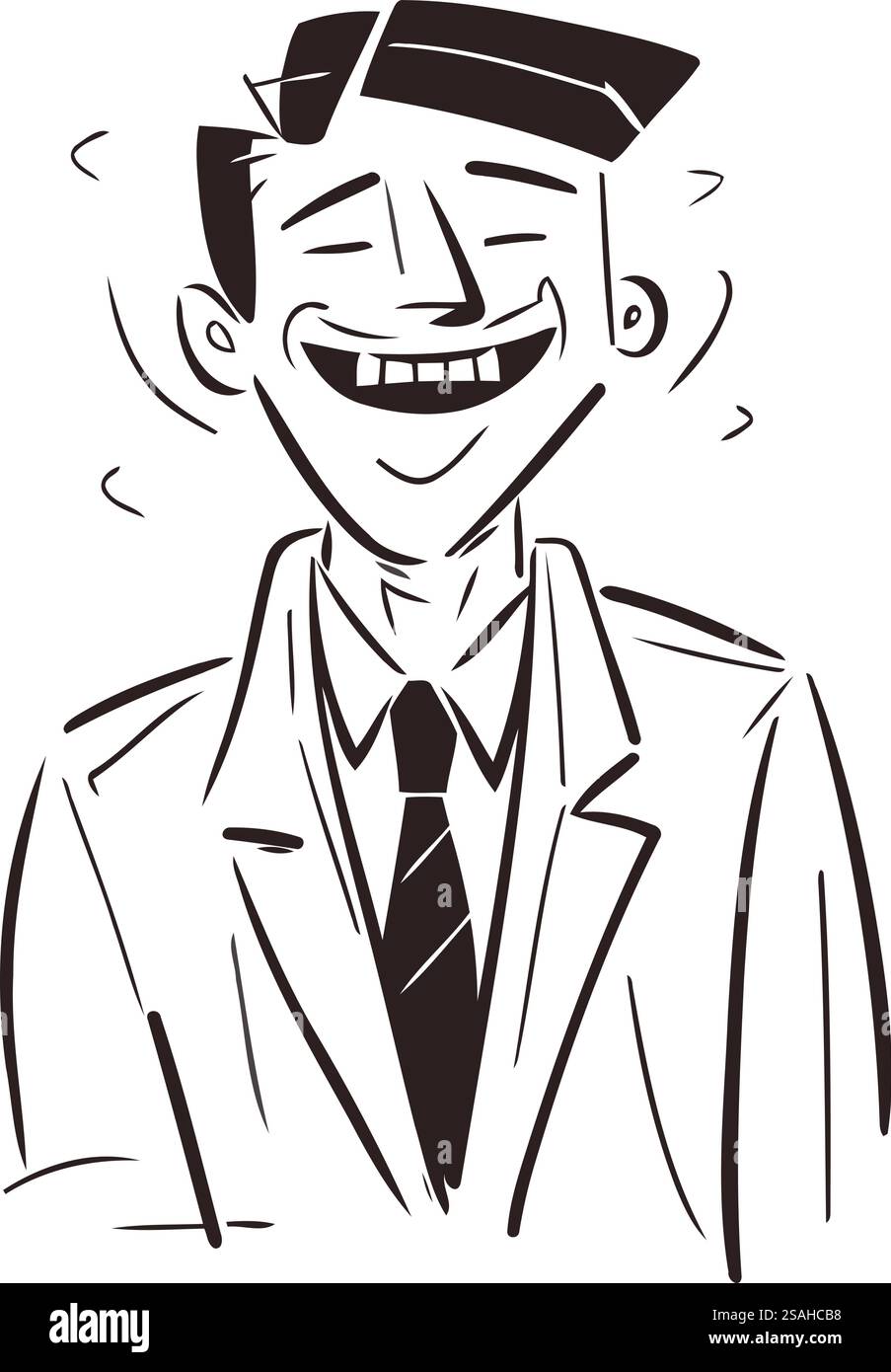Portrait d'un homme souriant en costume. Illustration vectorielle. Illustration de Vecteur