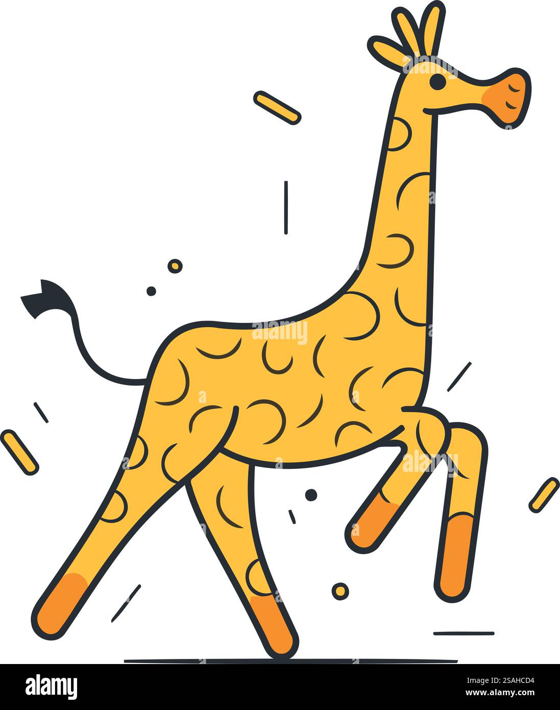 Illustration vectorielle de girafe. Conception d'art de ligne plate pour le web. site. publicité. bannière. affiche et impression. Illustration de Vecteur