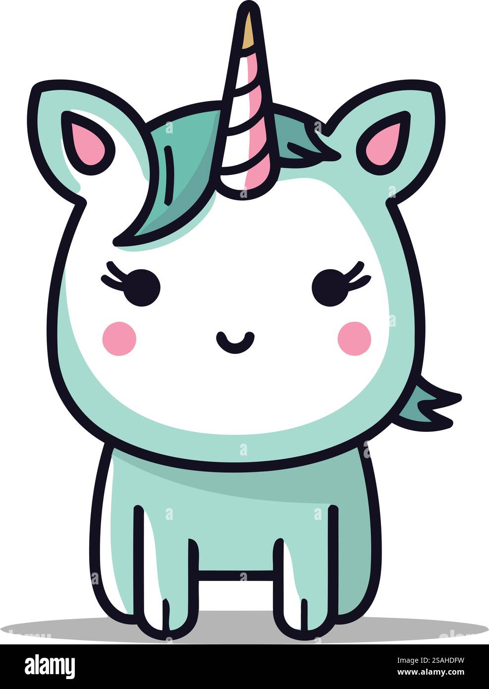 Motif de personnage licorne mignon. Illustration vectorielle. Style de dessin animé mignon. Illustration de Vecteur